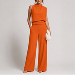 Jumpsuit Dames Mouwloos met Wijde Pijpen