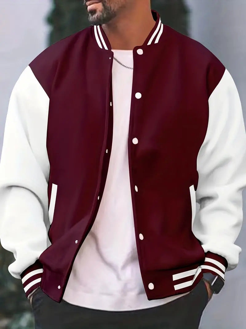 Varsity Jacket Heren met Drukknopen