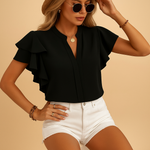 Blouse met V-hals Dames
