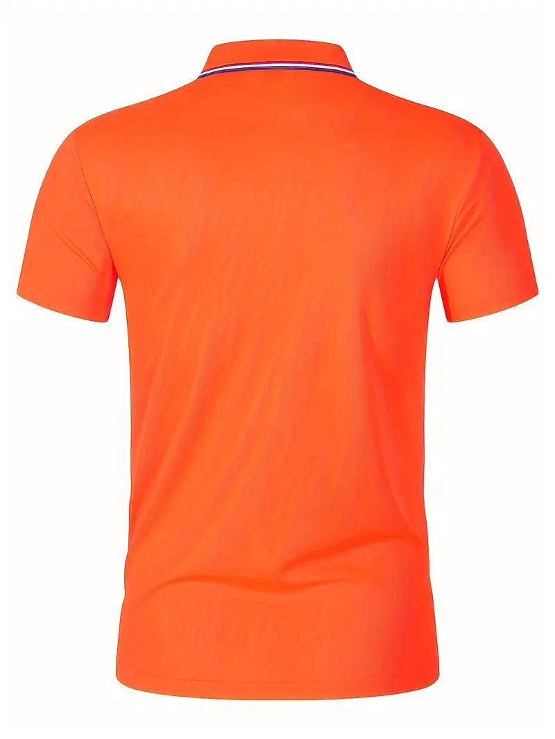 Oranje polo met korte mouwen Heren