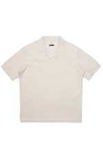vooraanzicht Beige Oxford polo katoen heren