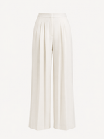 Wijde plissébroek met hoge taille Dames