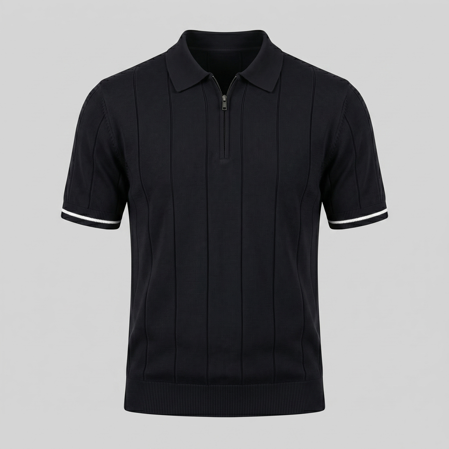 Slim fit poloshirt met rits Heren