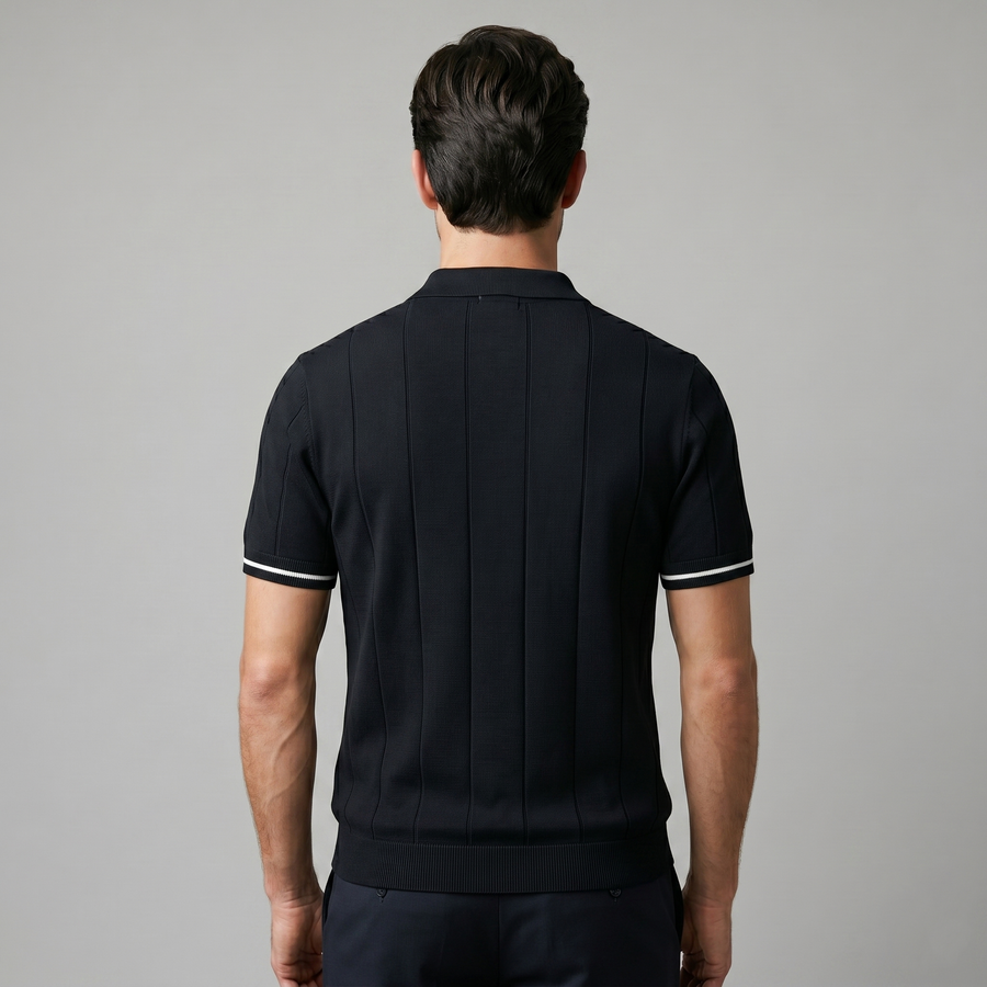 Slim fit poloshirt met rits Heren