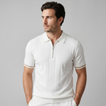 Slim fit poloshirt met rits Heren