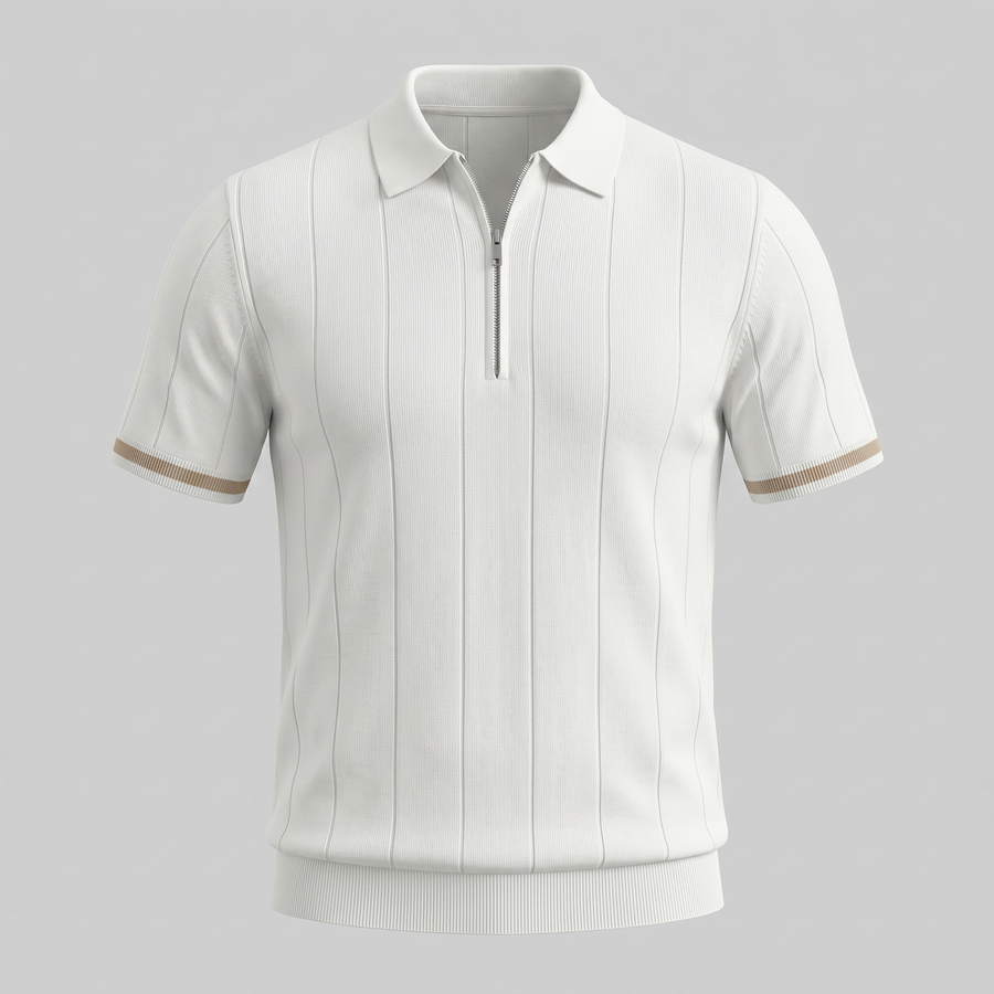 Slim fit poloshirt met rits Heren
