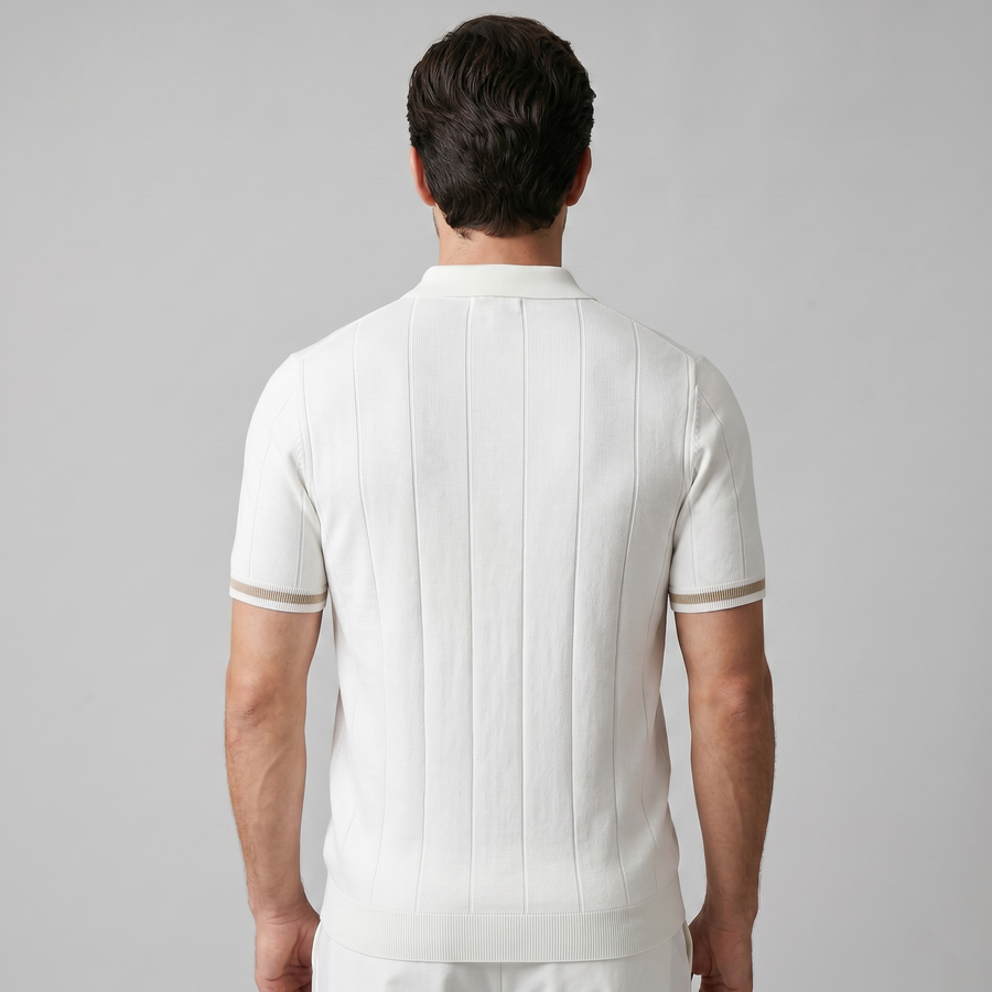 Slim fit poloshirt met rits Heren