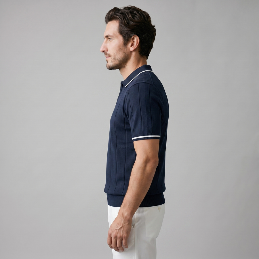 Slim fit poloshirt met rits Heren