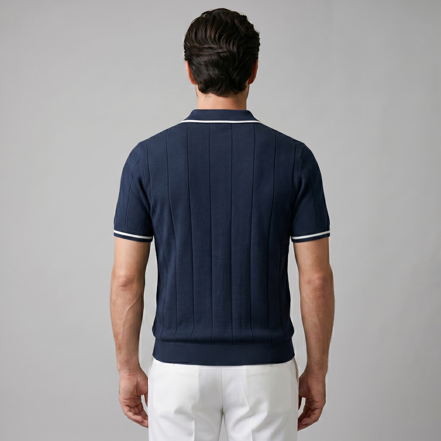 Slim fit poloshirt met rits Heren