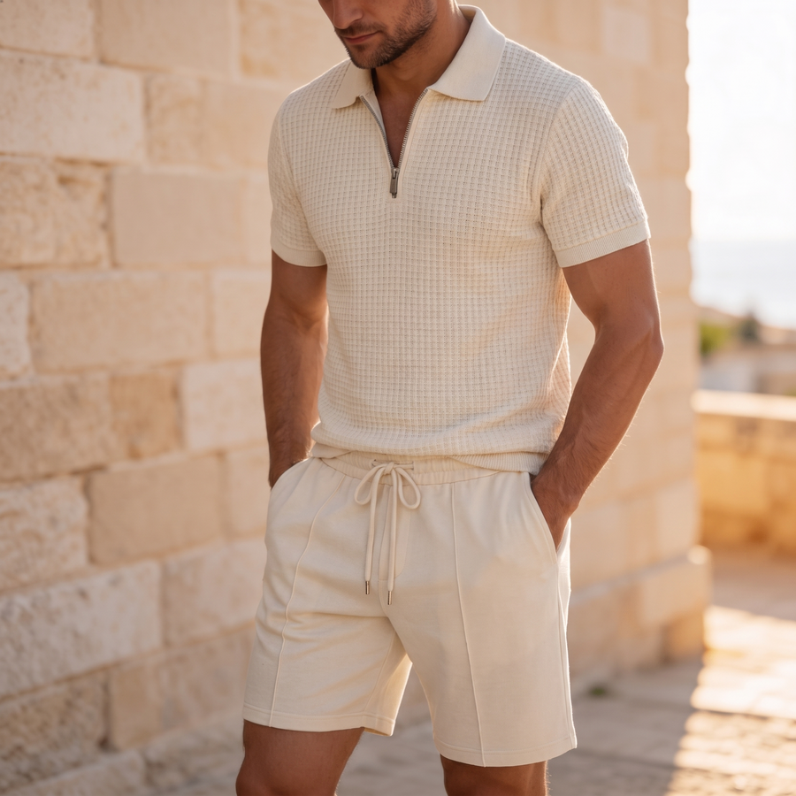 2-Delige Heren Set met Polo en Korte Broek