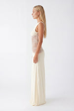 Maxi jurk met open rug en kant Dames