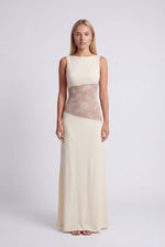Maxi jurk met open rug en kant Dames