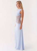 Maxi jurk met open rug en kant Dames