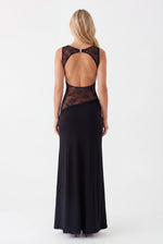 Maxi jurk met open rug en kant Dames