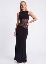 Maxi jurk met open rug en kant Dames