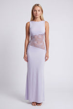 Maxi jurk met open rug en kant Dames