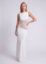Maxi jurk met open rug en kant Dames
