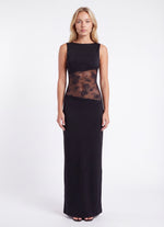Maxi jurk met open rug en kant Dames