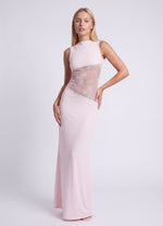 Maxi jurk met open rug en kant Dames