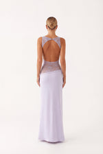 Maxi jurk met open rug en kant Dames