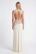 Maxi jurk met open rug en kant Dames
