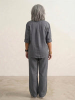 Tweedelige set met overhemd en broek Dames