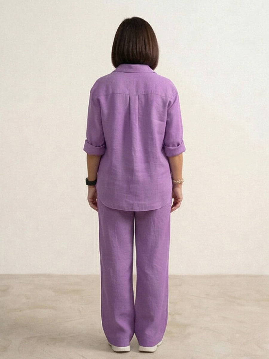 Tweedelige set met overhemd en broek Dames
