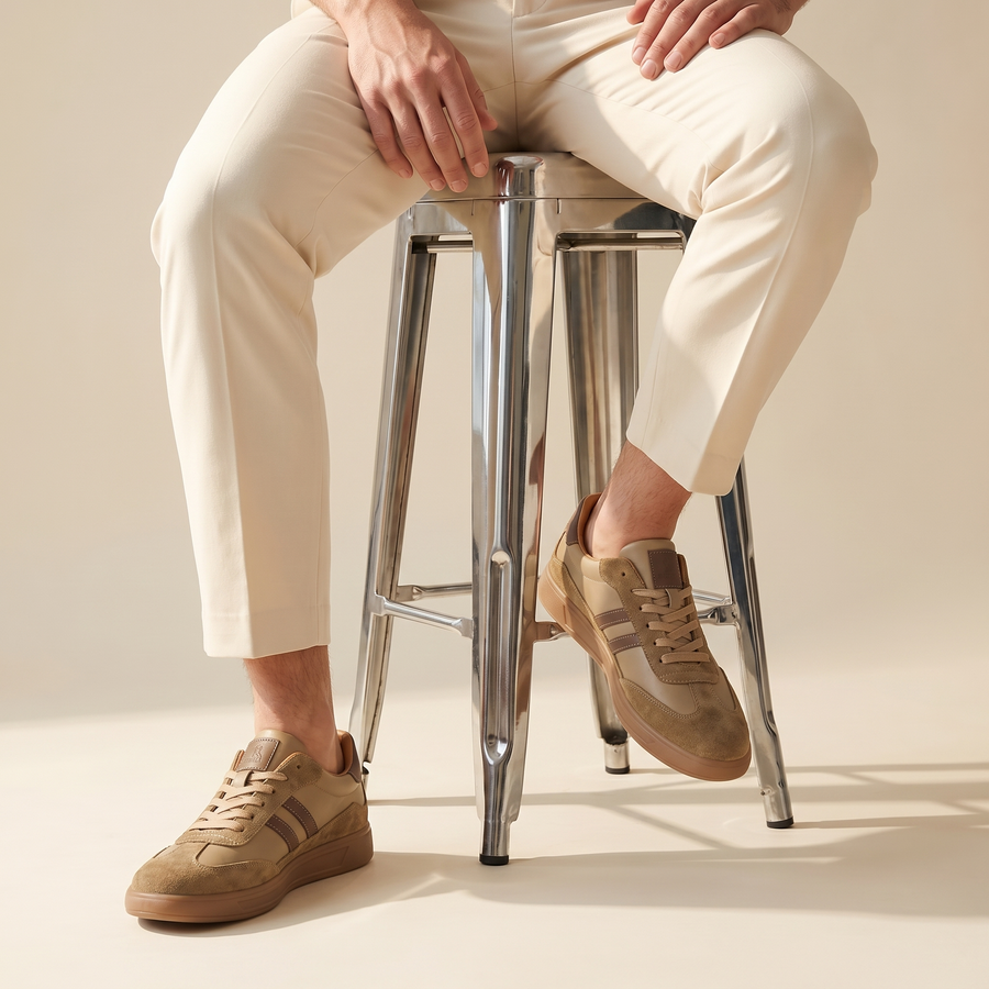 Retro Sneakers met Suede Heren