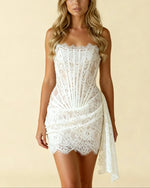 Corset Mini Jurk met Kant Dames