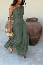 Geplooide maxi zomer jurk Dames