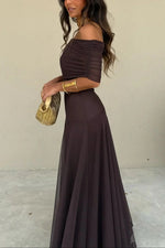 Geplooide maxi zomer jurk Dames