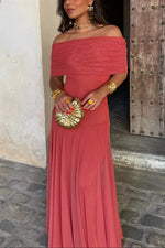 Geplooide maxi zomer jurk Dames