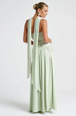 Maxi jurk met korset en split Dames