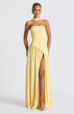 Maxi jurk met korset en split Dames