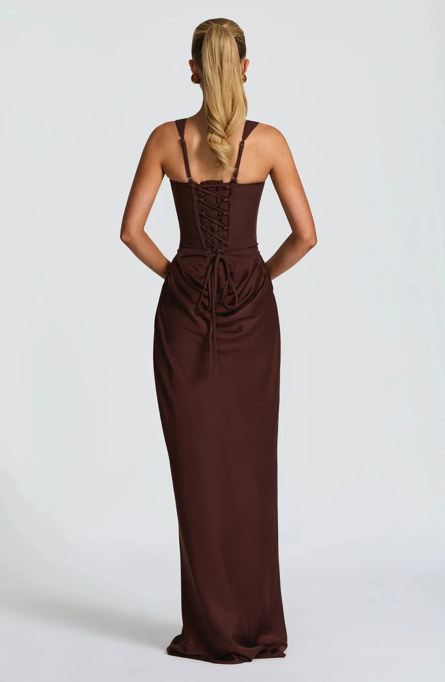 Bodycon maxi jurk met korset Dames