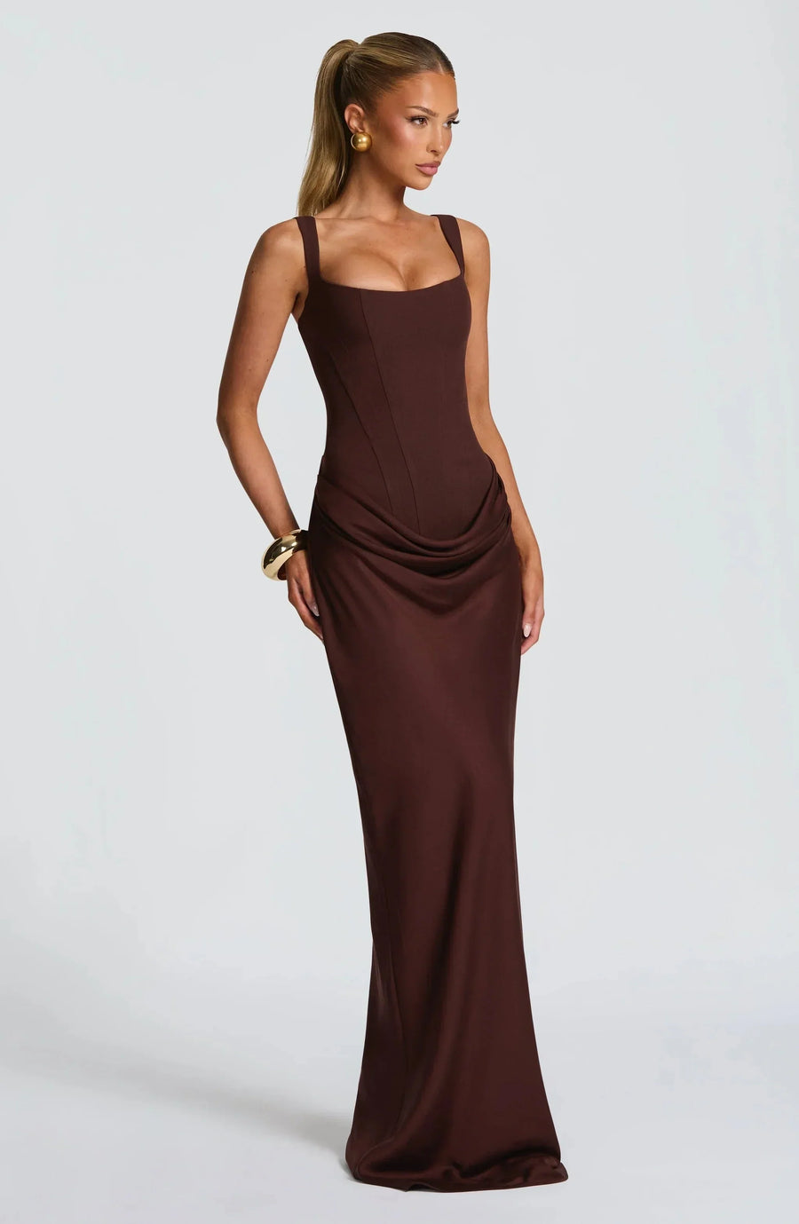 Bodycon maxi jurk met korset Dames