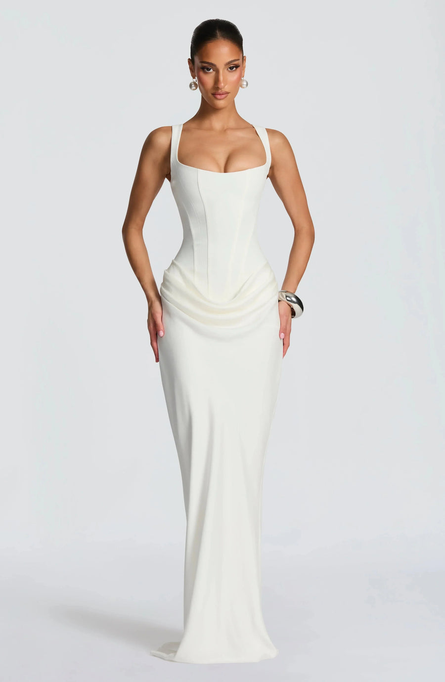 Bodycon maxi jurk met korset Dames