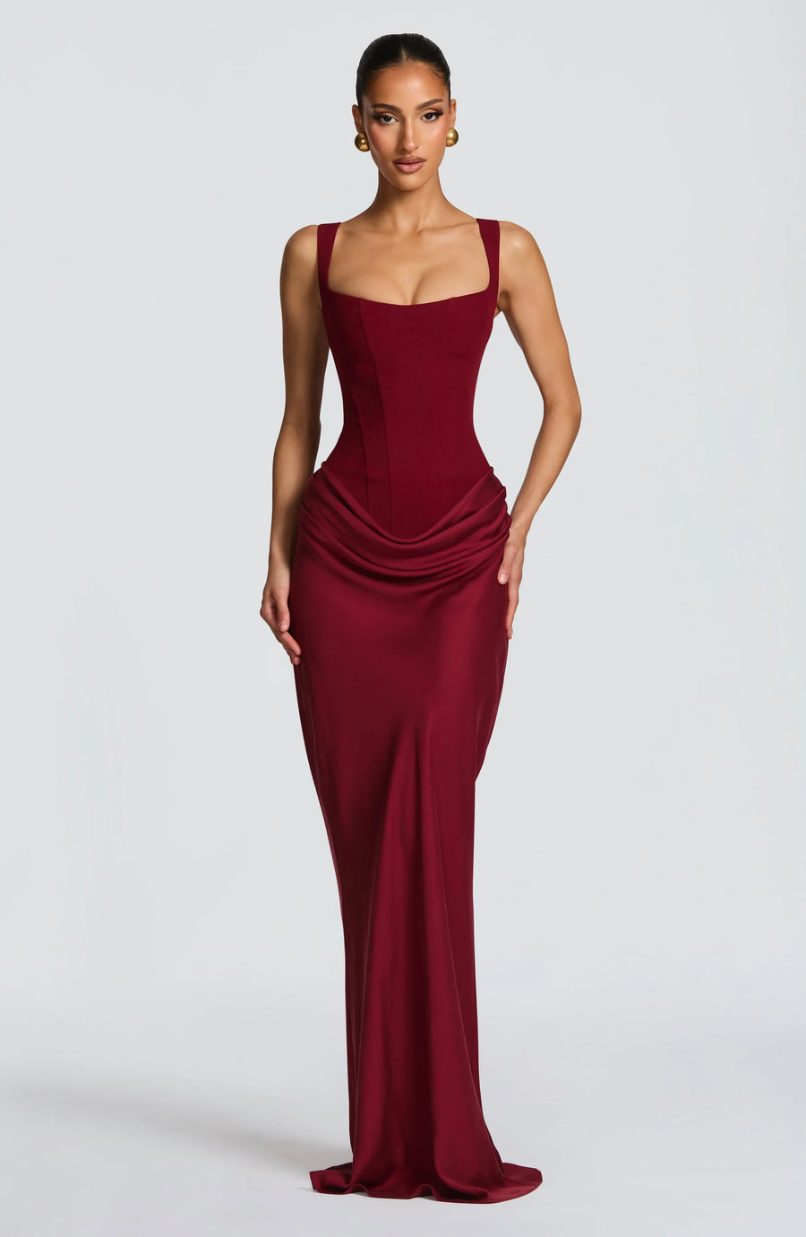 Bodycon maxi jurk met korset Dames