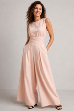 Mouwloze jumpsuit met wijde pijpen Dames