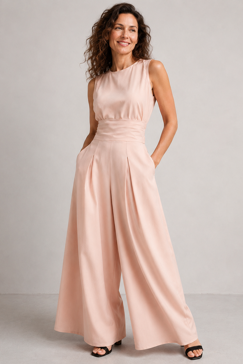Mouwloze jumpsuit met wijde pijpen Dames