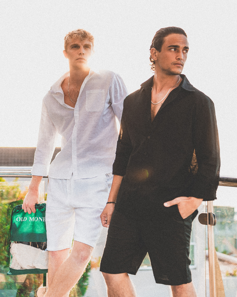 Linnen zomer shorts met elastische taille Heren
