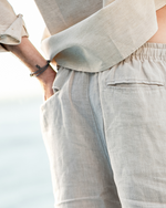 Linnen zomer shorts met elastische taille Heren