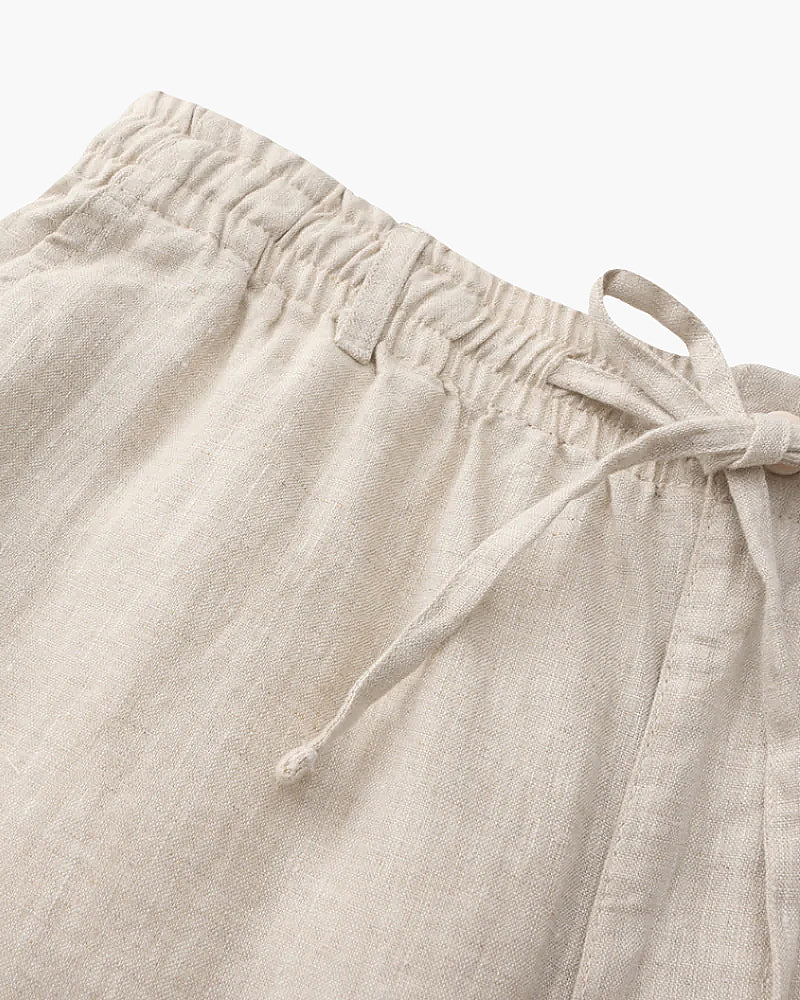 Linnen zomer shorts met elastische taille Heren