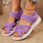Plateau sandalen met gebreid bovenwerk Dames