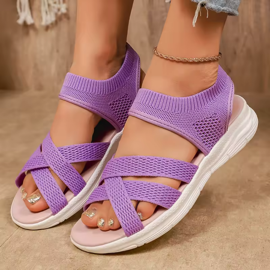 Plateau sandalen met gebreid bovenwerk Dames