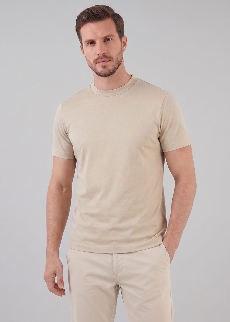 Slim fit T-shirt met ronde hals Heren