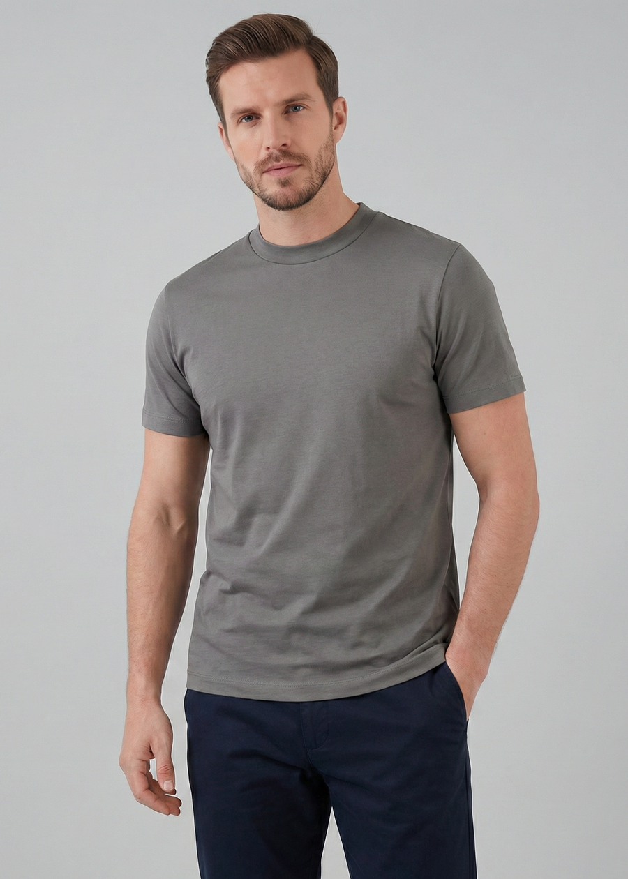 Slim fit T-shirt met ronde hals Heren