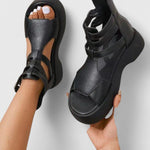 Plateau sandalen met ritssluiting Dames
