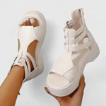 Plateau sandalen met ritssluiting Dames