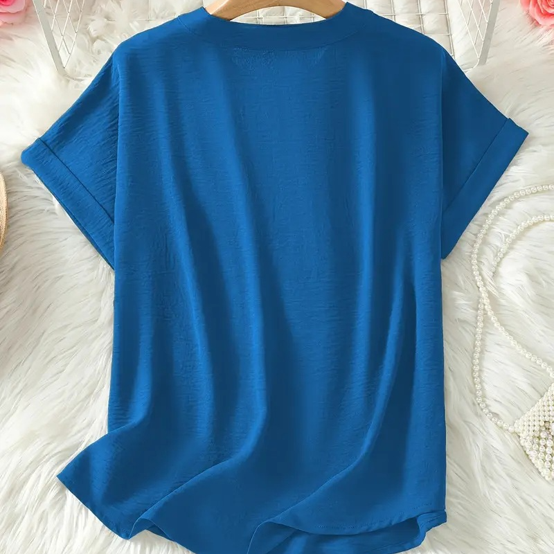 Losvallende blouse met V-hals Dames